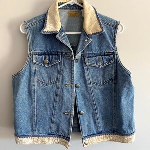 Vintage Wrangler Vest with Velvet Trim